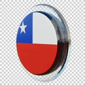 Chile 3d illustration flag on pole. Wood flagpole Stock Illustration