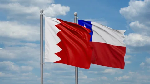 Chile and Bahrain two flags Vídeos de archivo 270222428