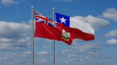 Chile and The Bermudas two flags Stock Footage 288116521