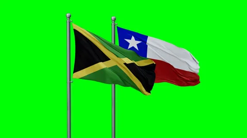 Chile and Jamaica two flags Stock Footage 294260171