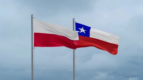 Chile and Poland flag Stock Footage 252429876