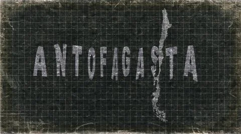 Chile Antofagasta Typography Map Stock Illustration