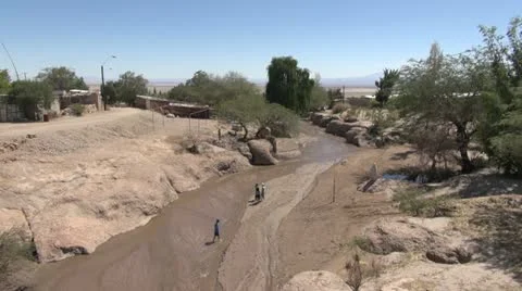 Chile Atacama stream at Toconao Stock Footage 11068113