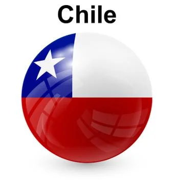 Chile ball flag Stock Illustration