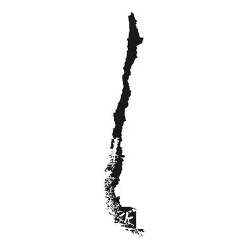 Chile black map on white background Illustrazione stock