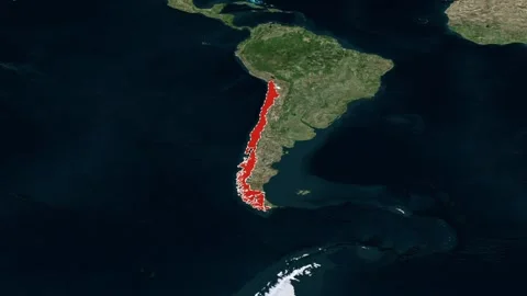 Chile Border Highlighted Zoomed Map Animation 4K 库存影片 330383365