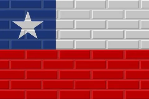 Chile brick flag illustration Stock Illustration