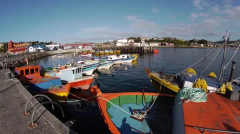 Chile, Chiloe, Inner Harbor Docks WS Stock Footage 22707573