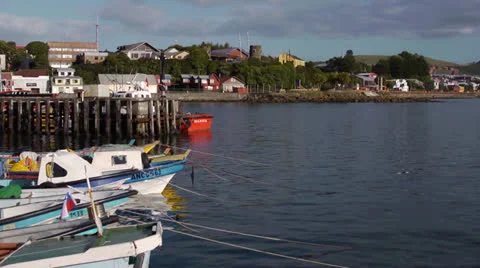 Chile, Chiloe, Inner Harbor MS Video stock 22710499