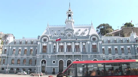 CHILE - CIRCA 2007: Sotomayor Square, Valparaiso, Chile Stock Footage 30559272