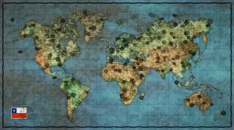 Chile Concepcion Stamp World Map Stock Illustration
