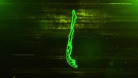 Chile Digital Futuristic Glitch Map Stock Footage 333604086