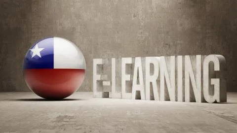 Chile. E-Learning  Concept Stockillustratie