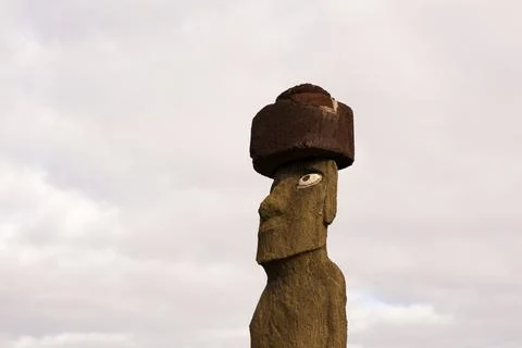 Chile, Easter Island, Rapa Nui, Tahat Archaeological Complex, Ahu Ko Te Riku Stock Photos