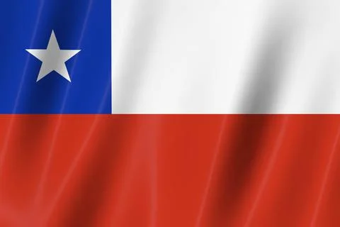 Chile flag, 3d render,8K Stock Illustration