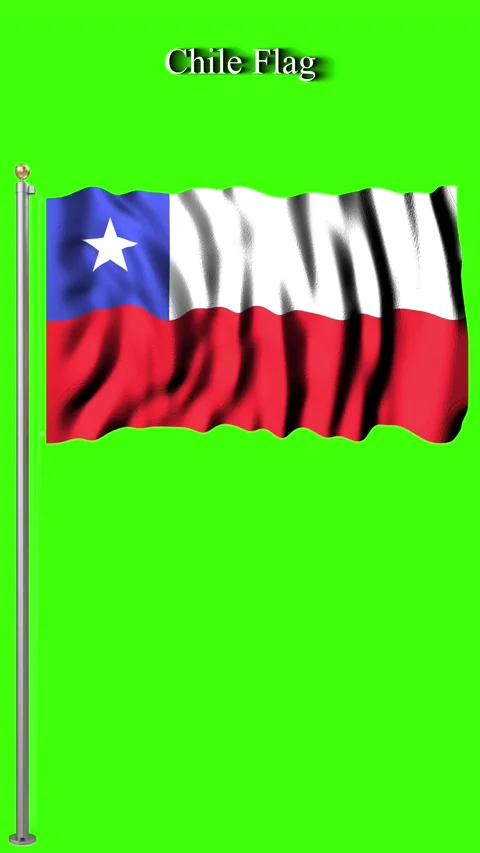 Chile Flag 4K Animation Lone Star in Motion Stock Footage 322025035