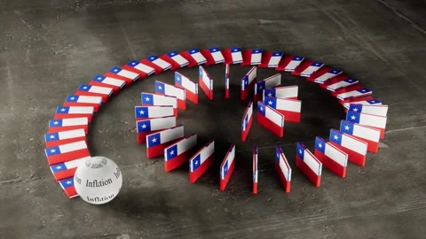 Chile Flag - Affected by Inflation Video stock 321587152