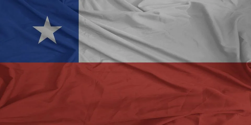 Chile Flag blowing softly in the wind Stock Photos
