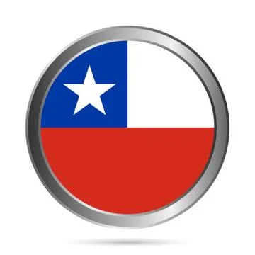 Chile flag button. The colors of original. Illustrazione stock