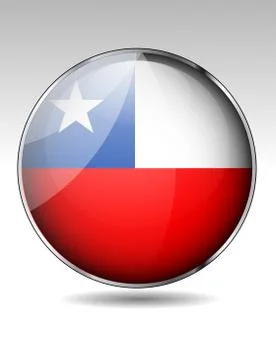 Chile flag button Stock Illustration