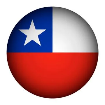 Chile flag button. Illustrazione stock