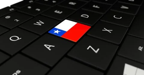 Chile flag button  Stock Illustration