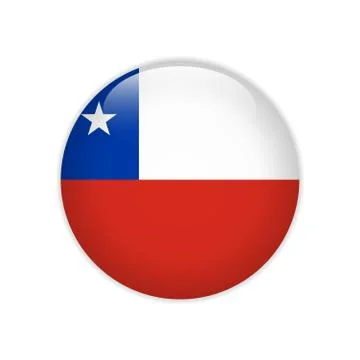 Chile flag on button Stock Illustration