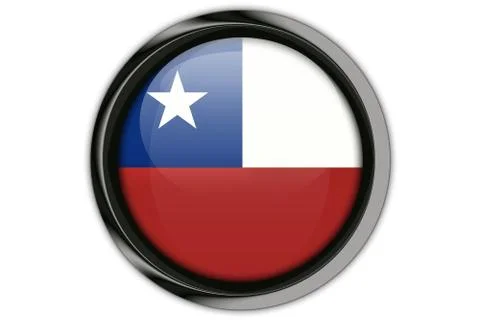 Chile flag in the button pin Isolated on White Background Fotos Stock