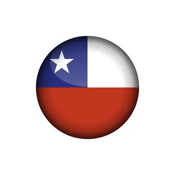 Chile Flag Circle Button Vector Template Stock Illustration