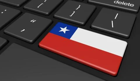 Chile Flag Computer Button Key Stock Illustration