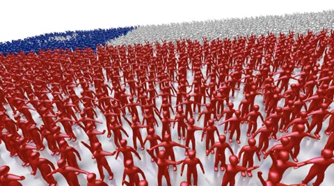 Chile Flag Crowd Video stock 34605118