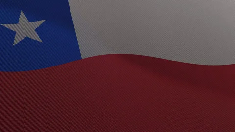 Chile Flag Digital Particle Waving Seamless Loop Animation on Black Backgroun Stock Footage 339302357