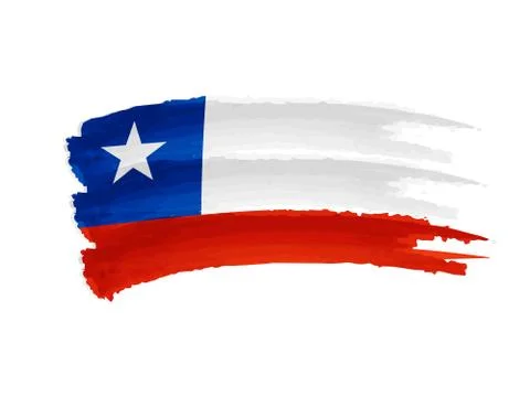 Chile flag drawing Stock Illustration
