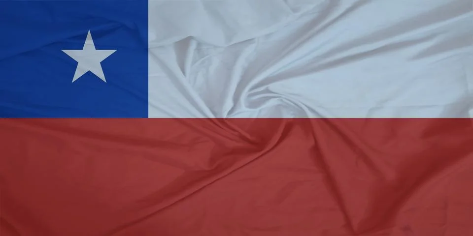 Chile Flag fabric rippling in the wind Stock Photos