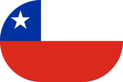 Chile flag in flat oval design Stock Illustration