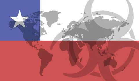 Chile flag global disease outbreak concept Illustrazione stock