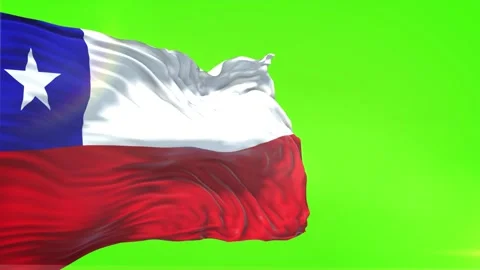 Chile Flag in Green Screen Stock Footage 328528924