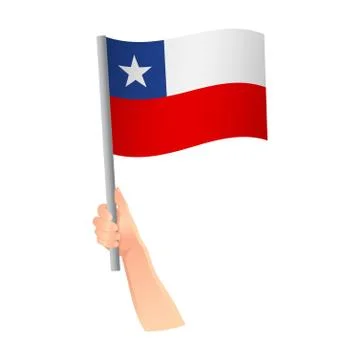 Chile flag in hand icon Stock Illustration