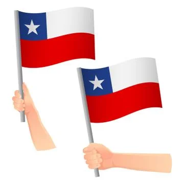 Chile flag in hand icon Stock Illustration