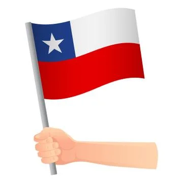 Chile flag in hand Stock Illustration