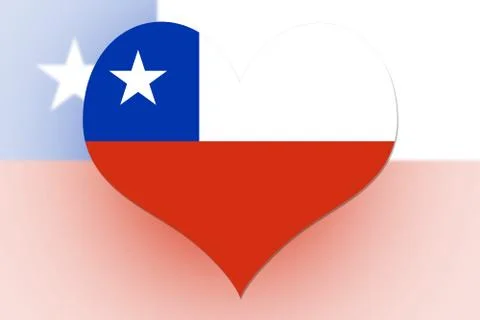Chile flag heart Stock Illustration