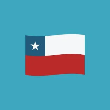 Chile flag icon in flat design Stock Illustration