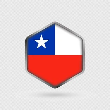 Chile flag icon in hexagon shape. Stock Illustration