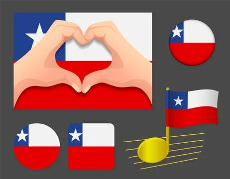 Chile flag icon. Stock Illustration