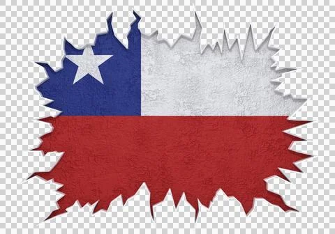 Chile flag inside cracked wall 스톡 일러스트