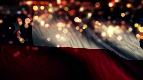 Chile Flag Light Night Bokeh Abstract Loop Animation 4K Stock Footage 47564710