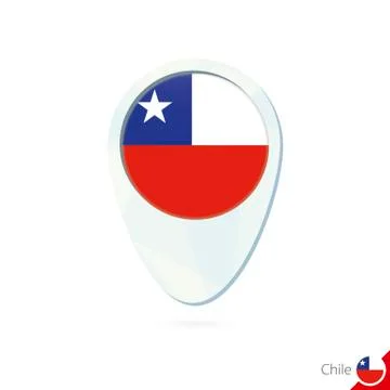 Chile flag location map pin icon on white background. Stock Illustration
