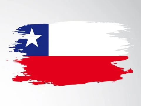 Chile flag painted with a brush Stock Illustration