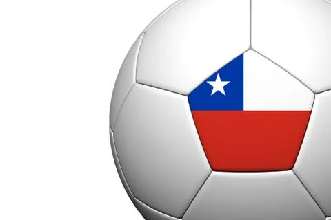 Chile  flag pattern 3d rendering of a soccer ball イラスト素材