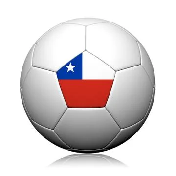 Chile flag pattern 3d rendering of a soccer ball Stock Illustration